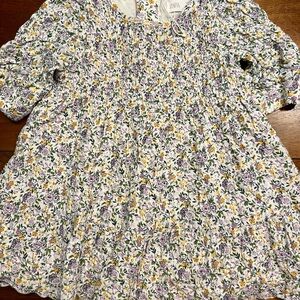 Zara Multicolor Floral Smocked Top